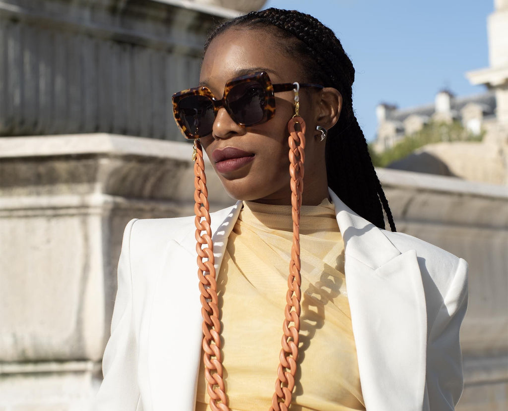 Chaîne Pour Lunettes - Collier Réglable Avec Attaches En Silicone - Longueur 64 Cm - Pour Lunettes De Vue Et Soleil - Femme